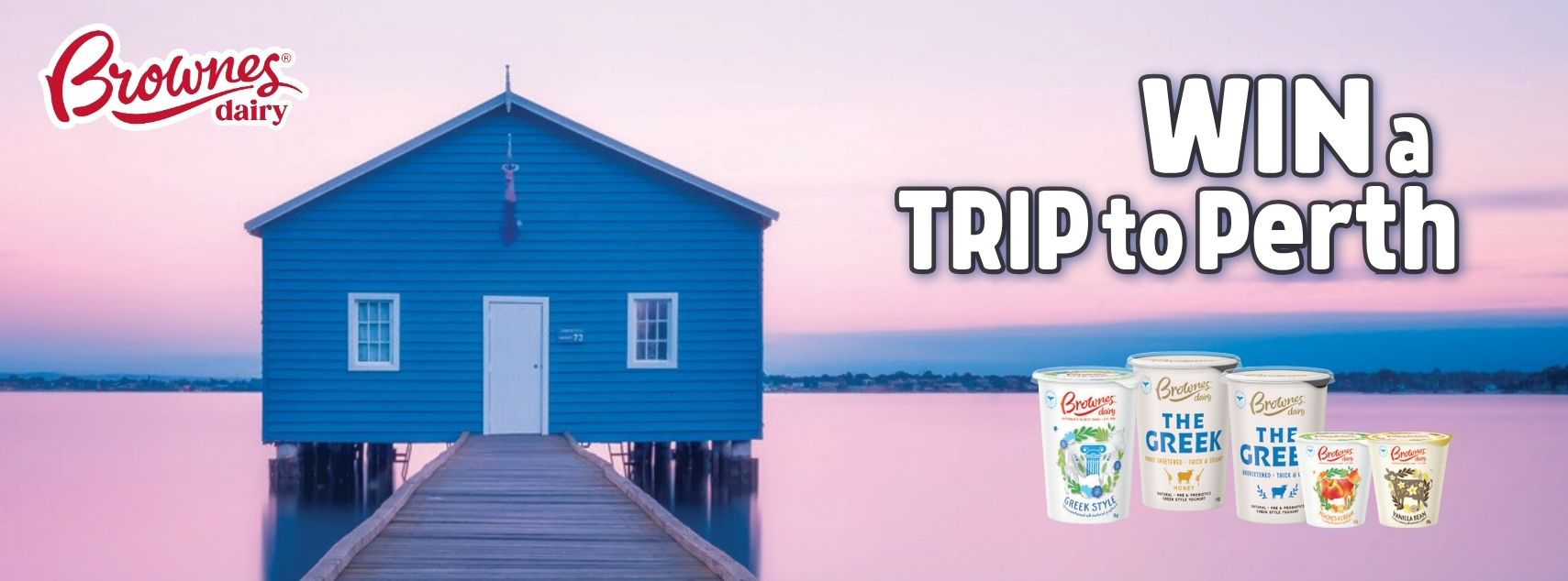 Malaysia Contest A4 Version (1709 x 634 px) - 1 Win a trip to Perth displayed on an image of the famous blue boat shed in Perth.