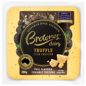 Front image of Brownes Dairy Club Cheddar Cheese with Truffle