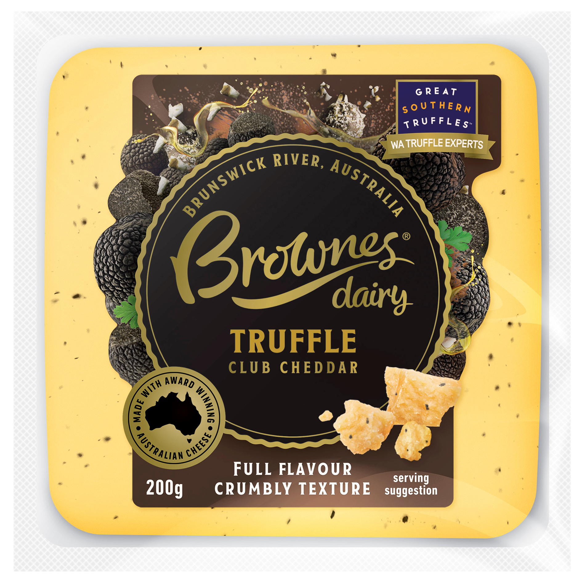 Front image of Brownes Dairy Club Cheddar Cheese with Truffle
